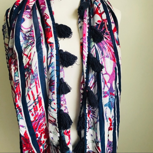 BCBGMaxAzria Floral Skinny Scarf . - Picture 3 of 8